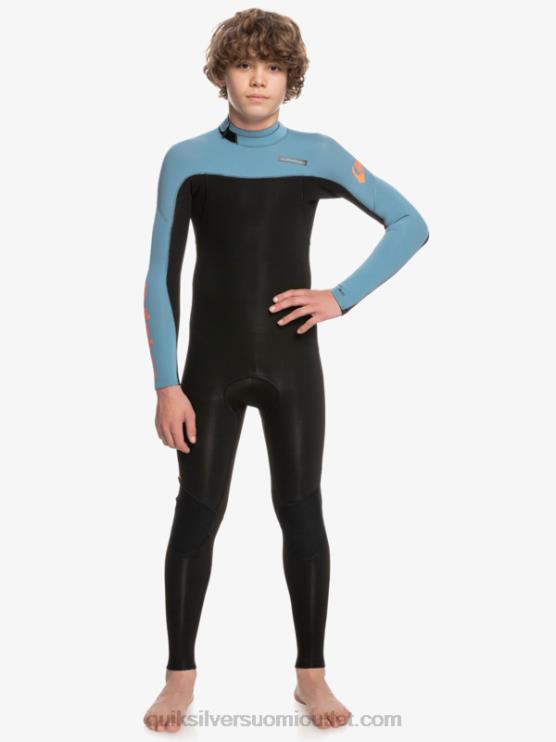 Quiksilver D6JJ2223 pojat musta/maakunnansininen 8-16 3/2mm jokapäiväistä vetoketjullista märkäpukua