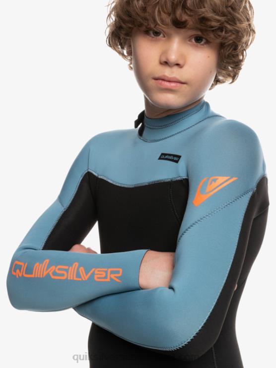 Quiksilver D6JJ2223 pojat musta/maakunnansininen 8-16 3/2mm jokapäiväistä vetoketjullista märkäpukua