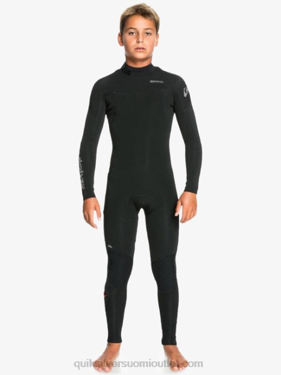 Quiksilver D6JJ2225 pojat musta 8-16 4/3 jokapäiväistä selkävetoketjullista märkäpukua