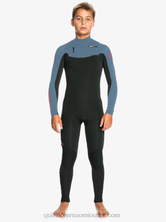 Quiksilver D6JJ2226 pojat musta/maakunnansininen 8-16 4/3 jokapäiväistä selkävetoketjullista märkäpukua