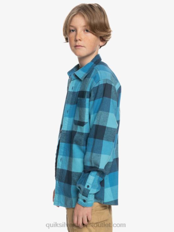 Quiksilver D6JJ2308 pojat delphin sininen emäkärpäs 8-16 pitkähihainen emäkärpäsen flanellipaita