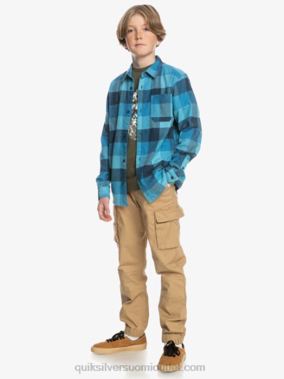Quiksilver D6JJ2308 pojat delphin sininen emäkärpäs 8-16 pitkähihainen emäkärpäsen flanellipaita