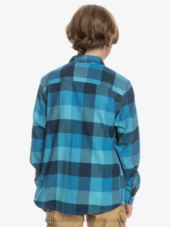 Quiksilver D6JJ2308 pojat delphin sininen emäkärpäs 8-16 pitkähihainen emäkärpäsen flanellipaita